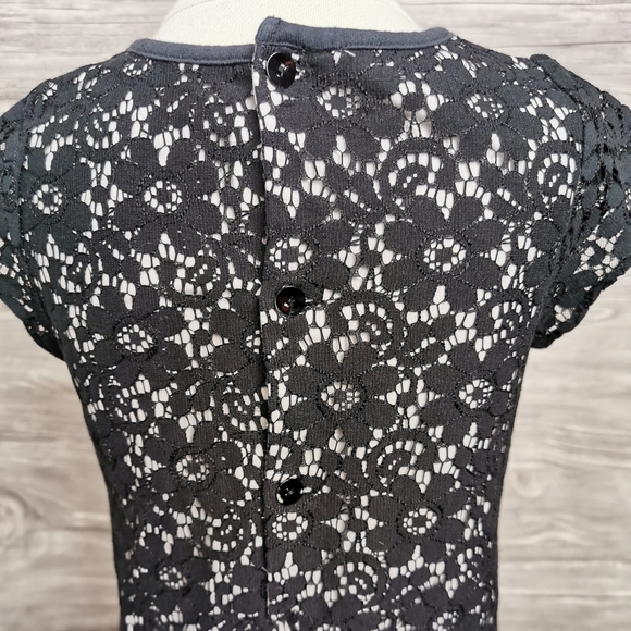 6 YEARS DEUX PAR DEUX, Black & White, Floral Lace Fitted Dress VGUC - Picture 7 of 8